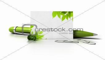 green business contact card