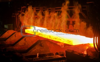 hot steel from oven
