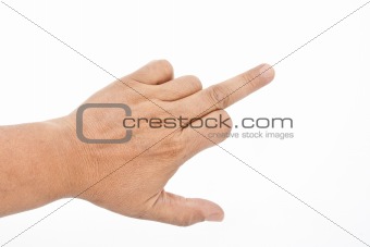 Man's hand show middle finger
