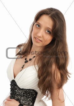 beautiful girl isolated on white background