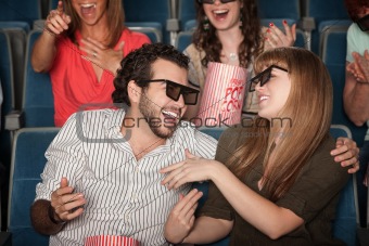 Laughing Couple In Theater