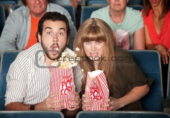 Couple Spills Their Popcorn