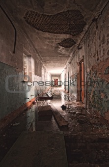 inside an abandoned building