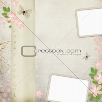 Retro card with flowers 