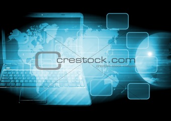 abstract world technology background