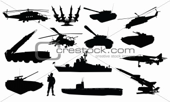  Military silhouettes  set
