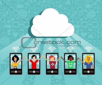Cloud computing cell phone concept