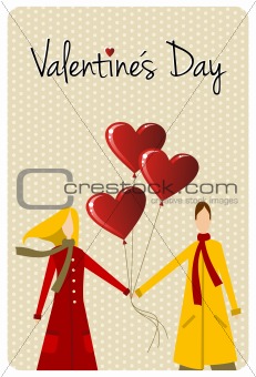 Happy Valentines day greeting card