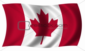 Flag of Canada in wave