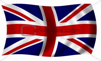 Flag of Great Britain in Wave