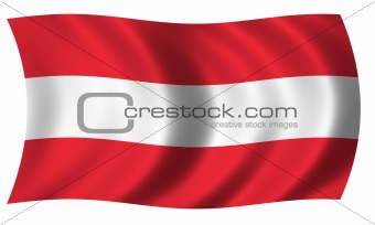 Flag of Austria in wave