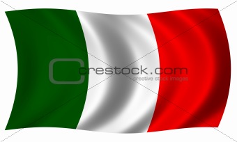 flag of Italy in wave
