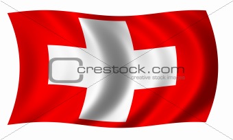 Flag of Switzerland in wave