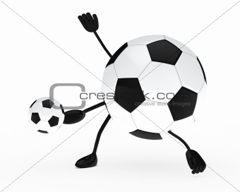 football figure shoots a ball