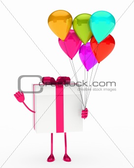 gift and balloons