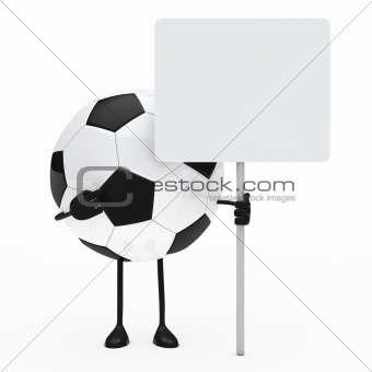 football figure hold billboard