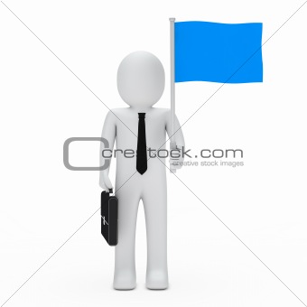 business man hold flag