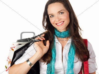 Portrait of a beautiful woman shopping