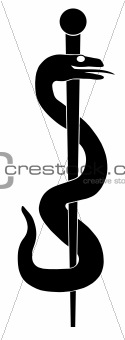Rod of Asclepius Snake Symbol Illustration