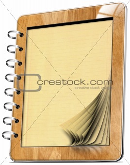 Wooden Tablet Computer Notebook with pages