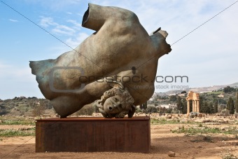 The statue in the archeological area of Agrigento