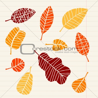 Set of leaf sketch for you design