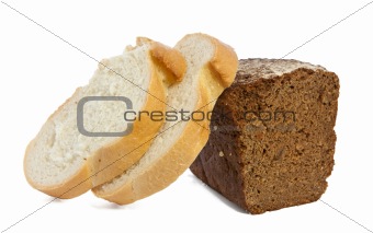 The bread isolated on the white background.