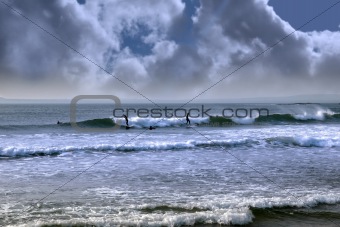 atlantic ocean storm surfing