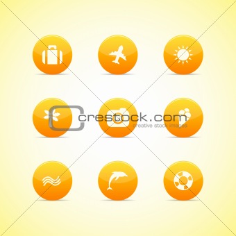 Set of orange icons: holiday theme