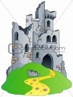 Castle ruins on hill