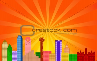 Dallas Texas City Skyline Panorama