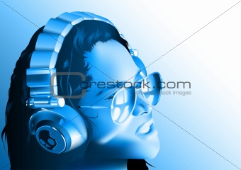 Girl DJ with Headphones
