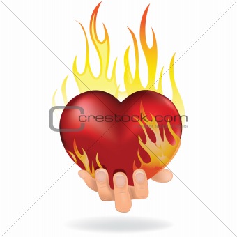 Heart in fire