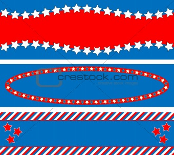EPS8 Vector 3 Red White Blue Star Striped Backgrounds