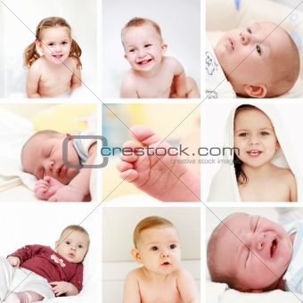 Babies and kids collage
