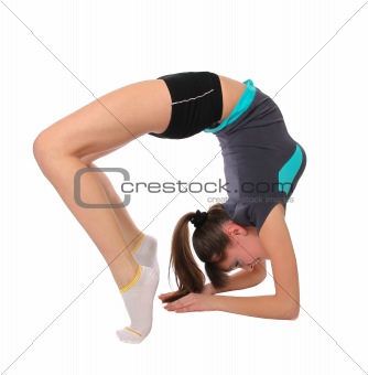 teenage girl in gymnastics poses