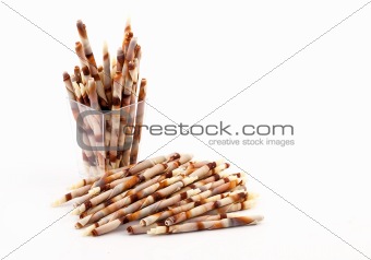 Chocolate curled sticks