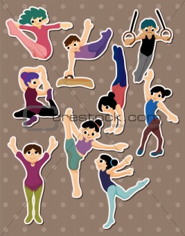 cartoon gymnastic stickers