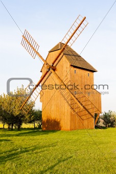 wooden windmill, Stary Poddvorov, Czech Republic
