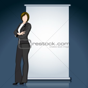 Business Lady with Bill Board