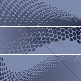 set of halftone banners