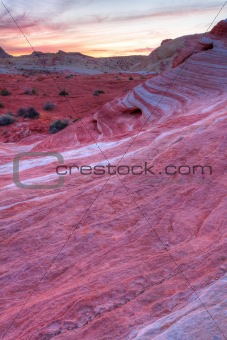 Colorful Mojave Desert Red Rocks Sunset Landscape