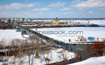 April view of Strelka Nizhny Novgorod Russia