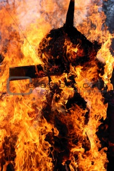 Burning effigy