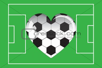 glass heart football in the field
