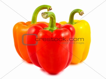 Orange, red and yellow peppers