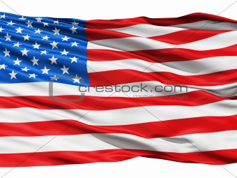 Realistic 3d seamless looping USA(United States) flag waving in the wind.