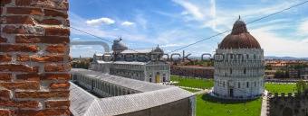 Panoramic view of Piazza dei Miracoli Pisa