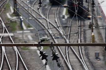 Electricity cables over the railway