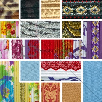 collage of colorful pieces of fabric